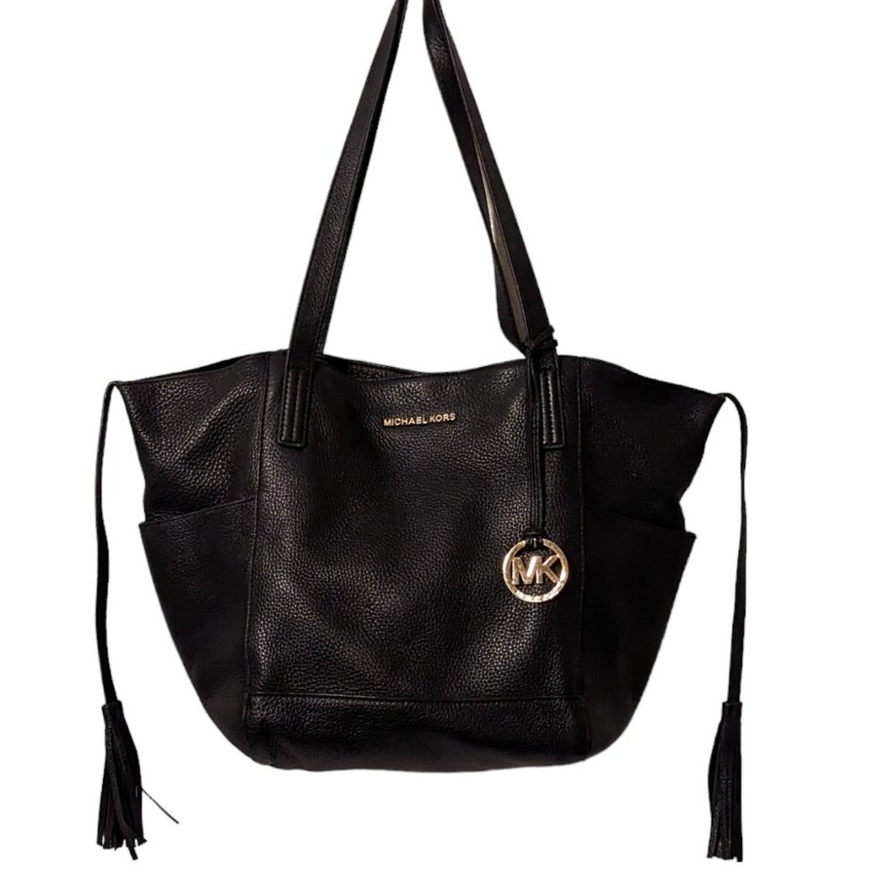Michael Kors Ashbury Black Pebbled Leather Shoulder Bag